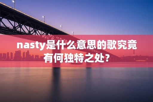 nasty是什么意思的歌究竟有何独特之处？