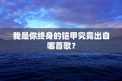 我是你终身的铠甲究竟出自哪首歌？